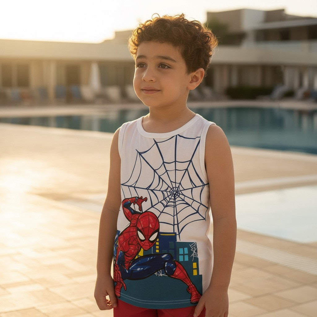Spider-Man Print Swim T-shirt and Shorts Set
