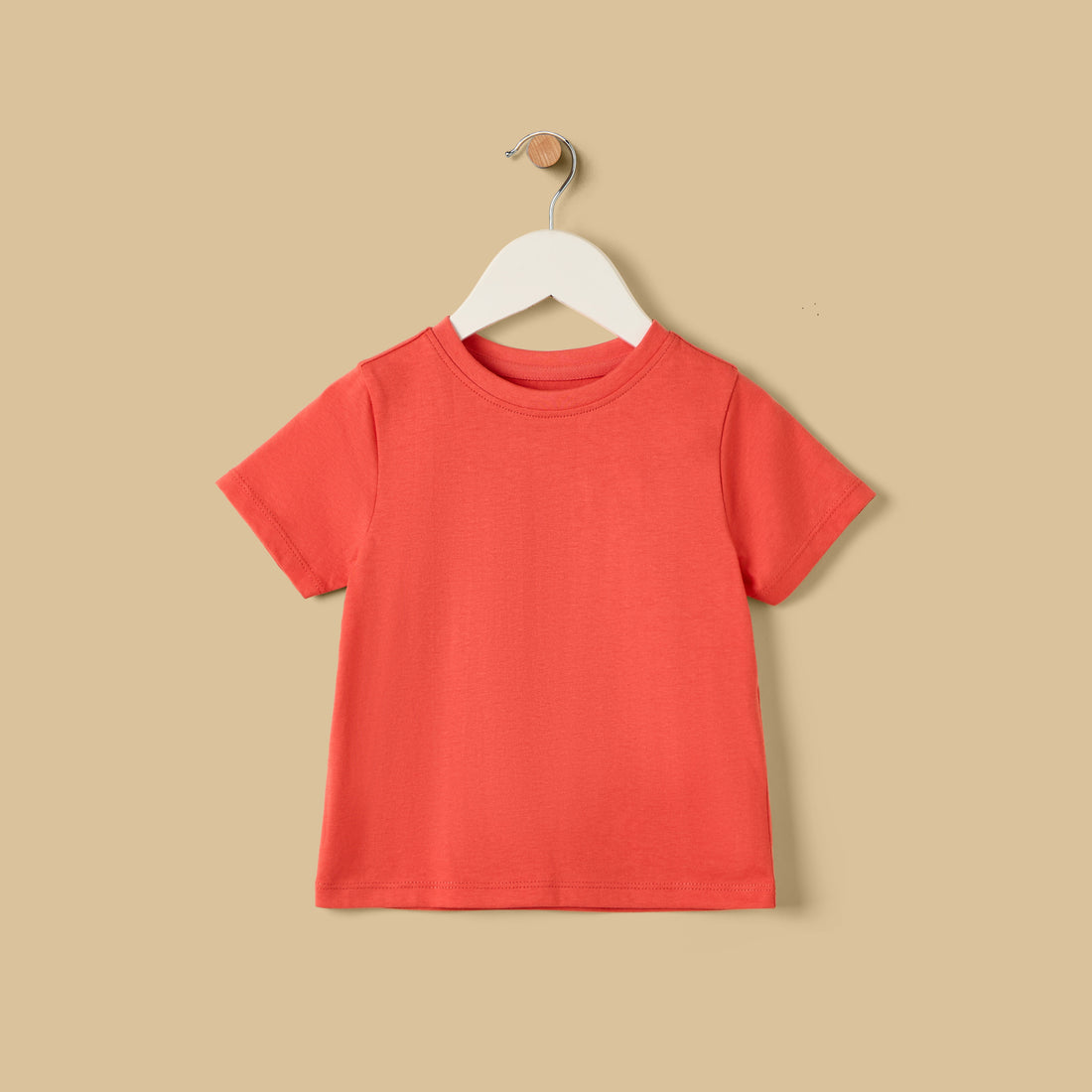 Plain Cotton T-shirt - Red / 12-18 mths