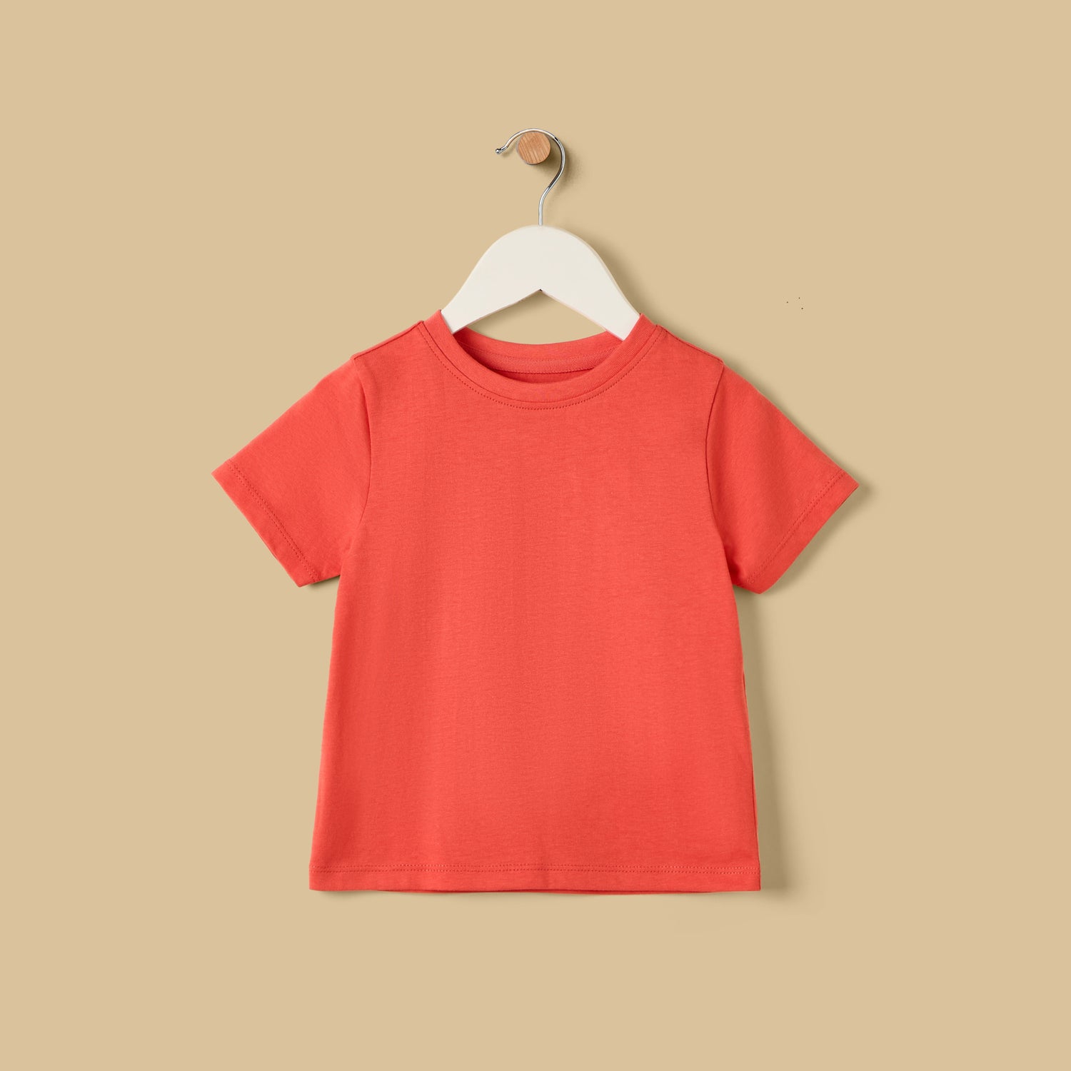 Plain Cotton T-shirt - Red / 12-18 mths