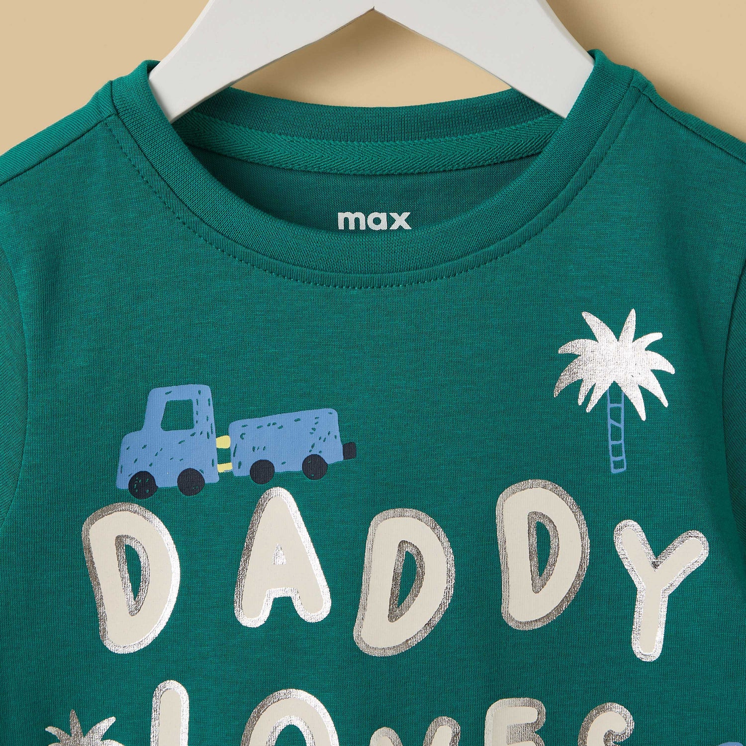 Slogan Print Cotton T-shirt