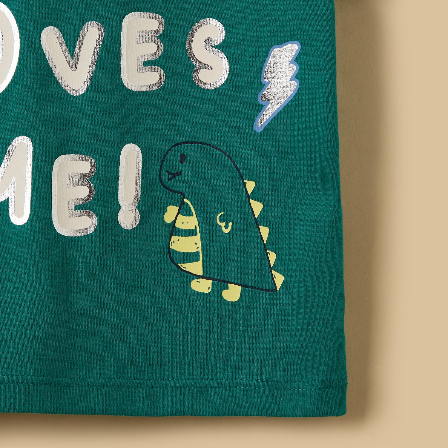 Slogan Print Cotton T-shirt