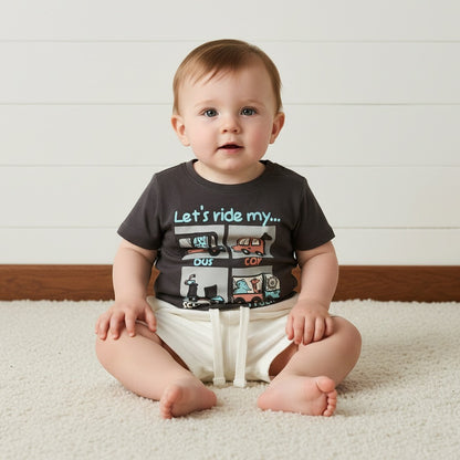 Vehicle Print T-shirt - Grey / 12-18 mths