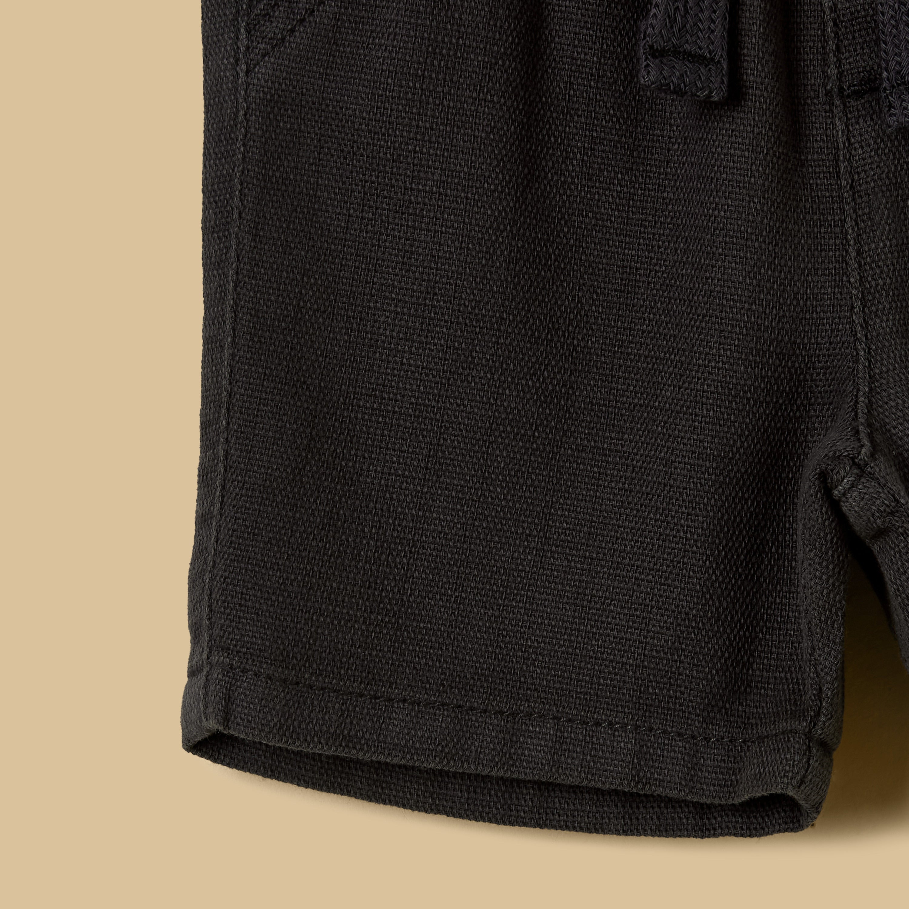 Textured Cotton Shorts