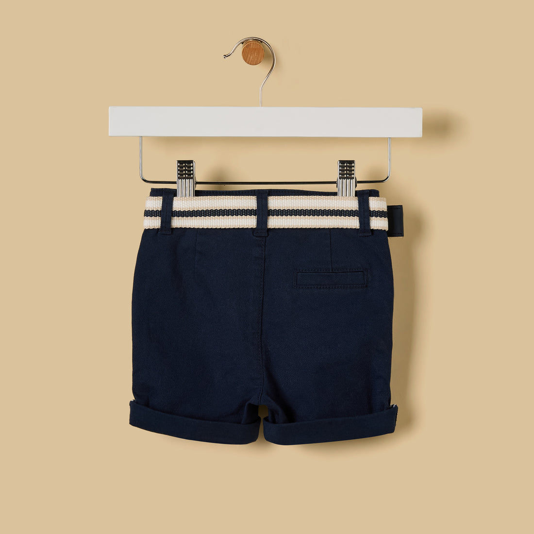Plain Belted Shorts