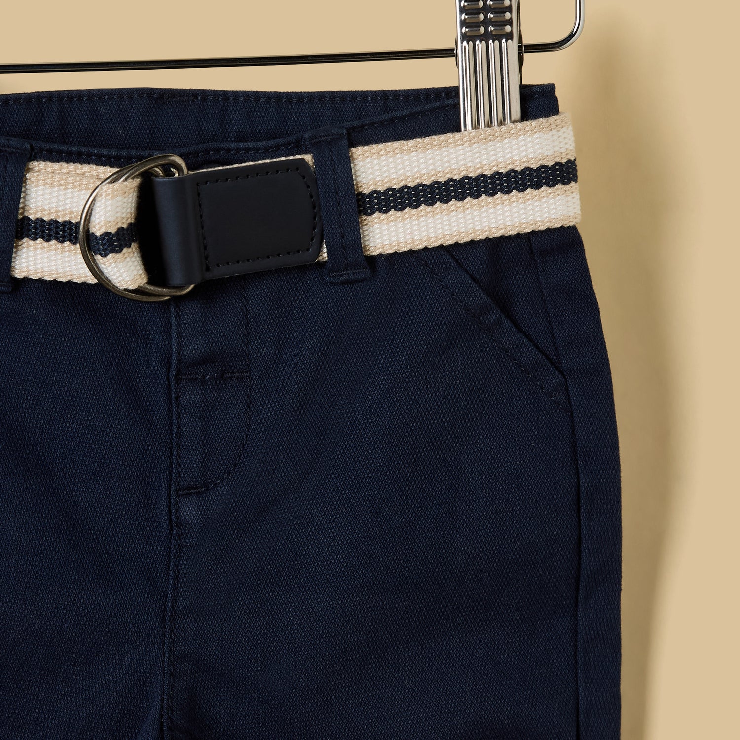 Plain Belted Shorts