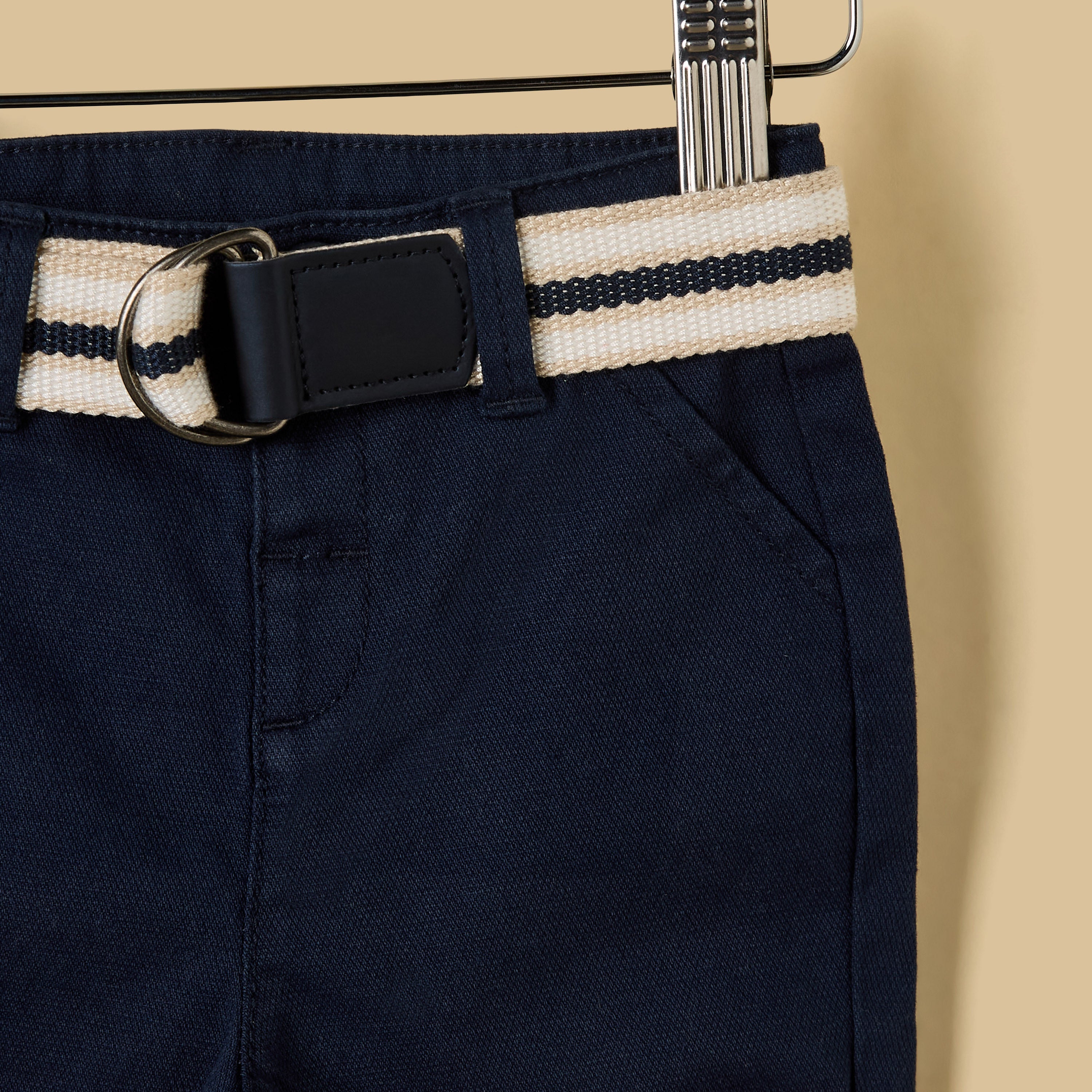 Plain Belted Shorts