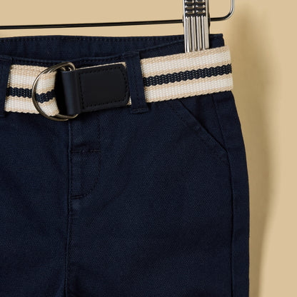 Plain Belted Shorts