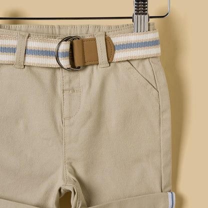 Plain Belted Shorts