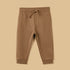 Mid-Rise Drawstring Closure Cotton Joggers - Brown