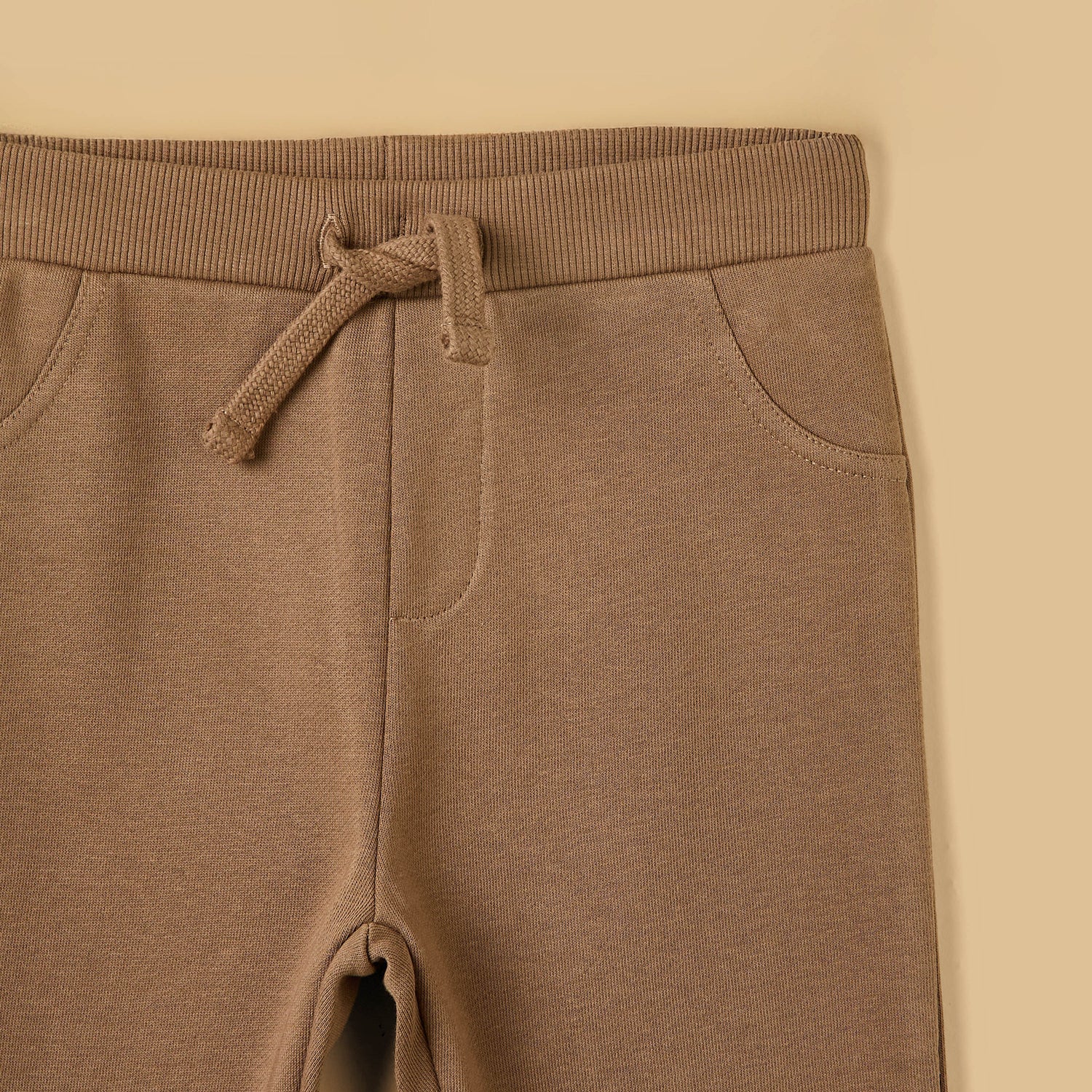 Mid-Rise Drawstring Closure Cotton Joggers