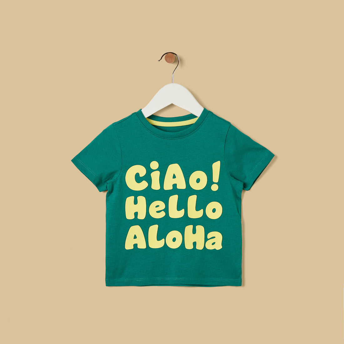 Slogan Print Cotton T-shirt