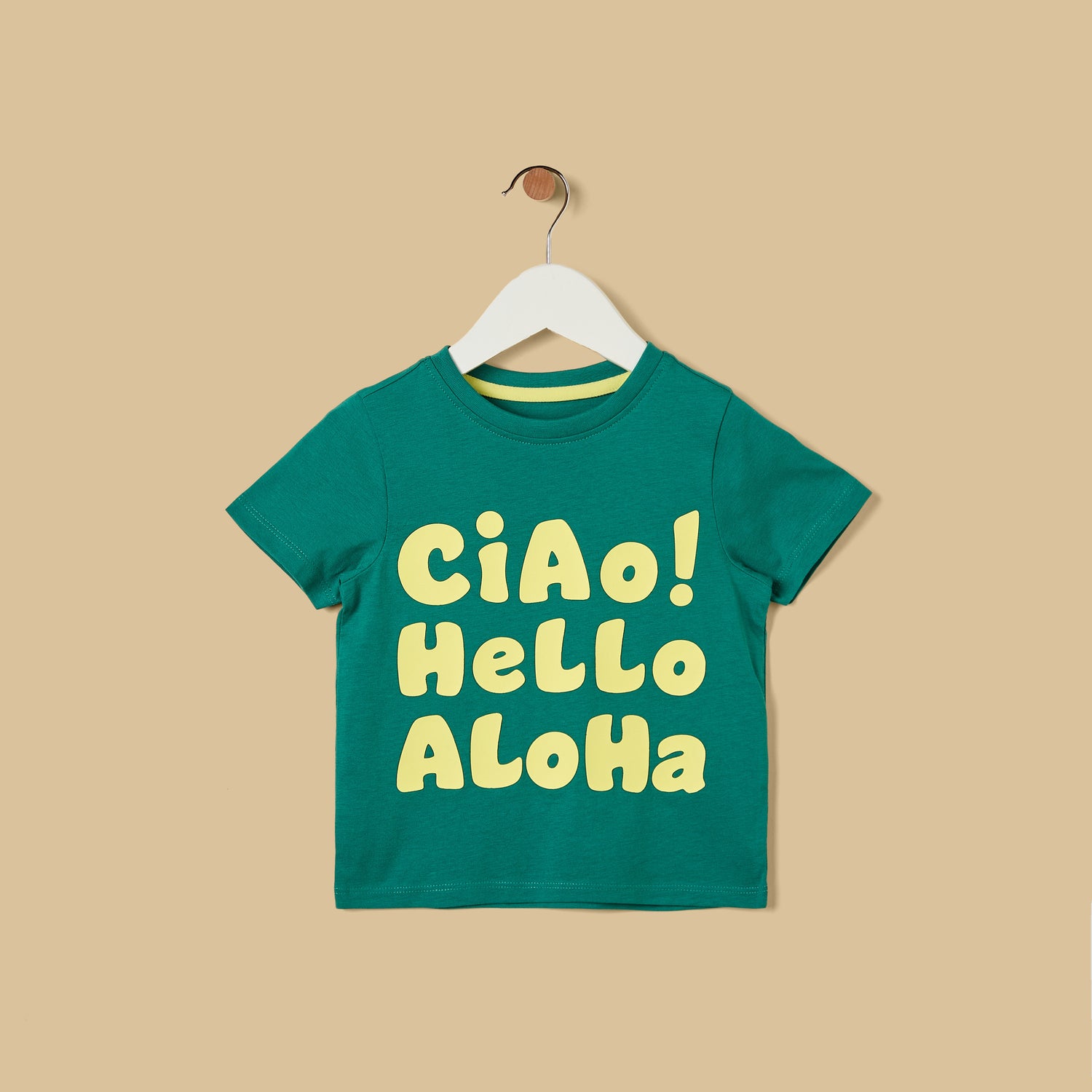 Slogan Print Cotton T-shirt
