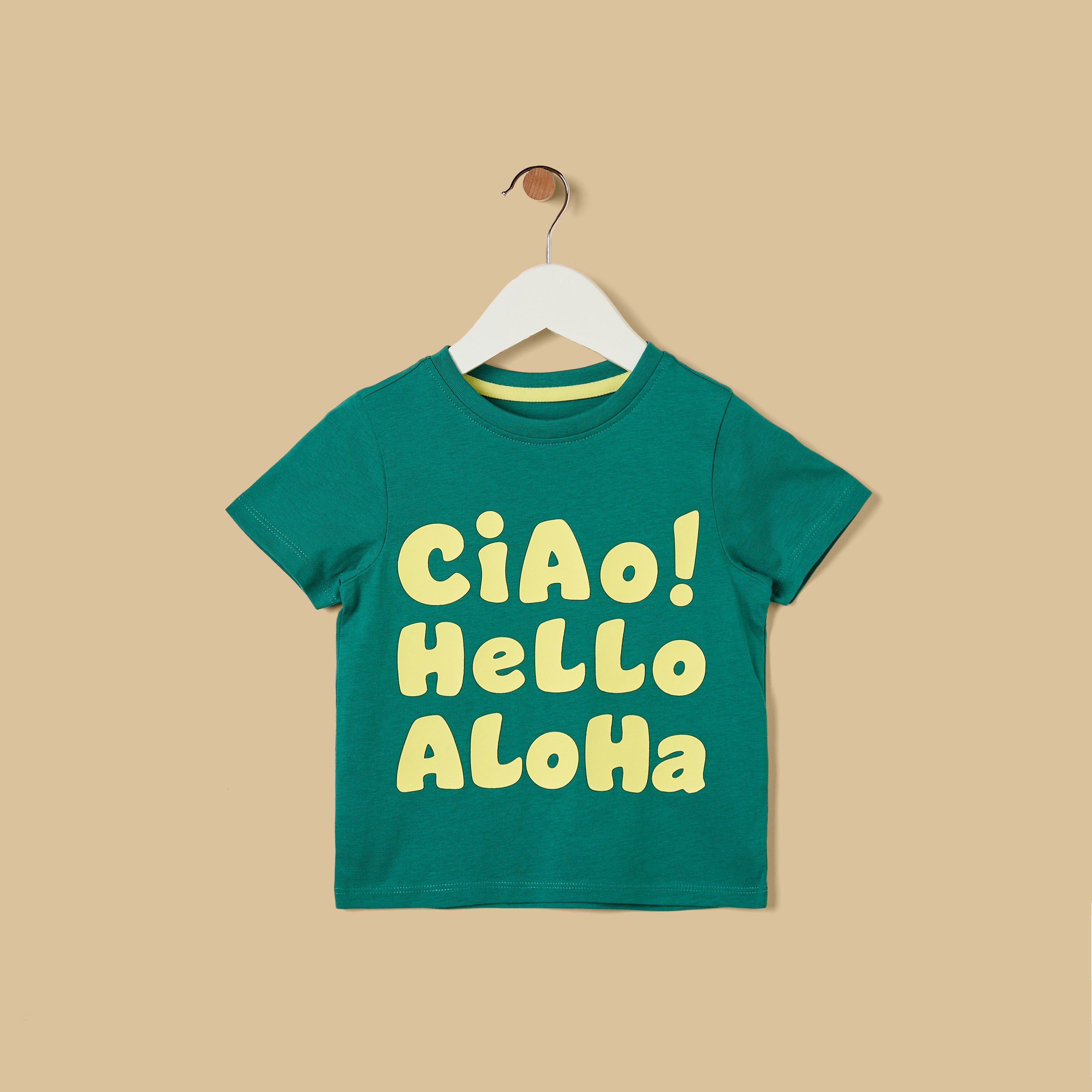 Slogan Print Cotton T-shirt