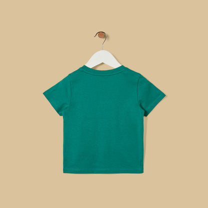 Slogan Print Cotton T-shirt