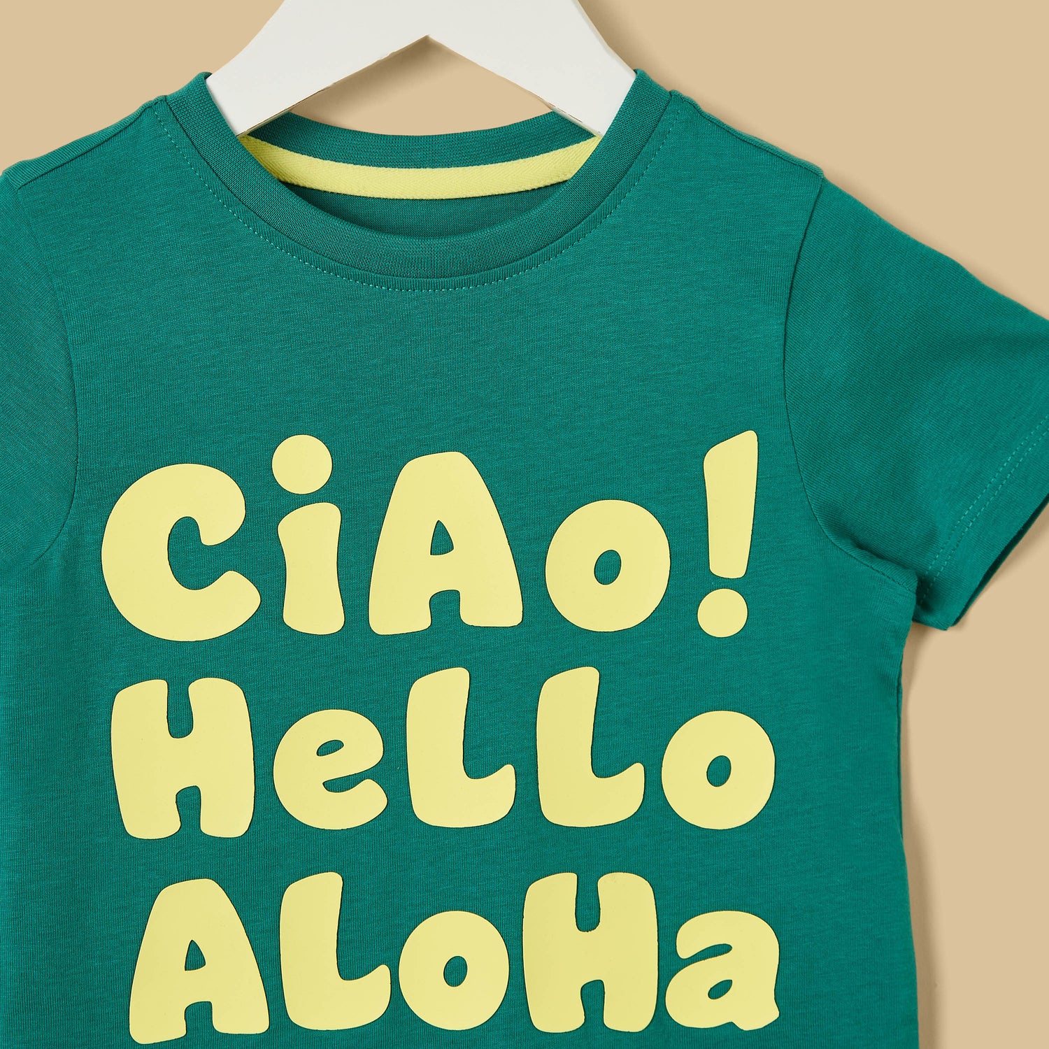 Slogan Print Cotton T-shirt