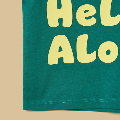 Slogan Print Cotton T-shirt