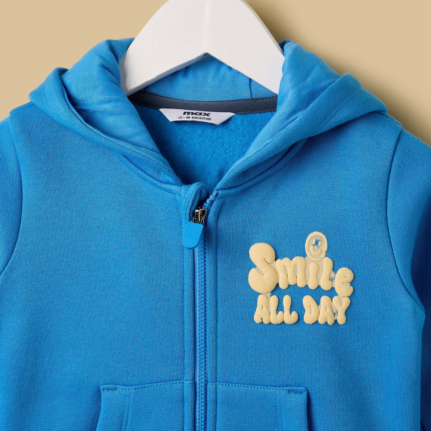 Smile Print Zip Through Hoodie and Joggers Set