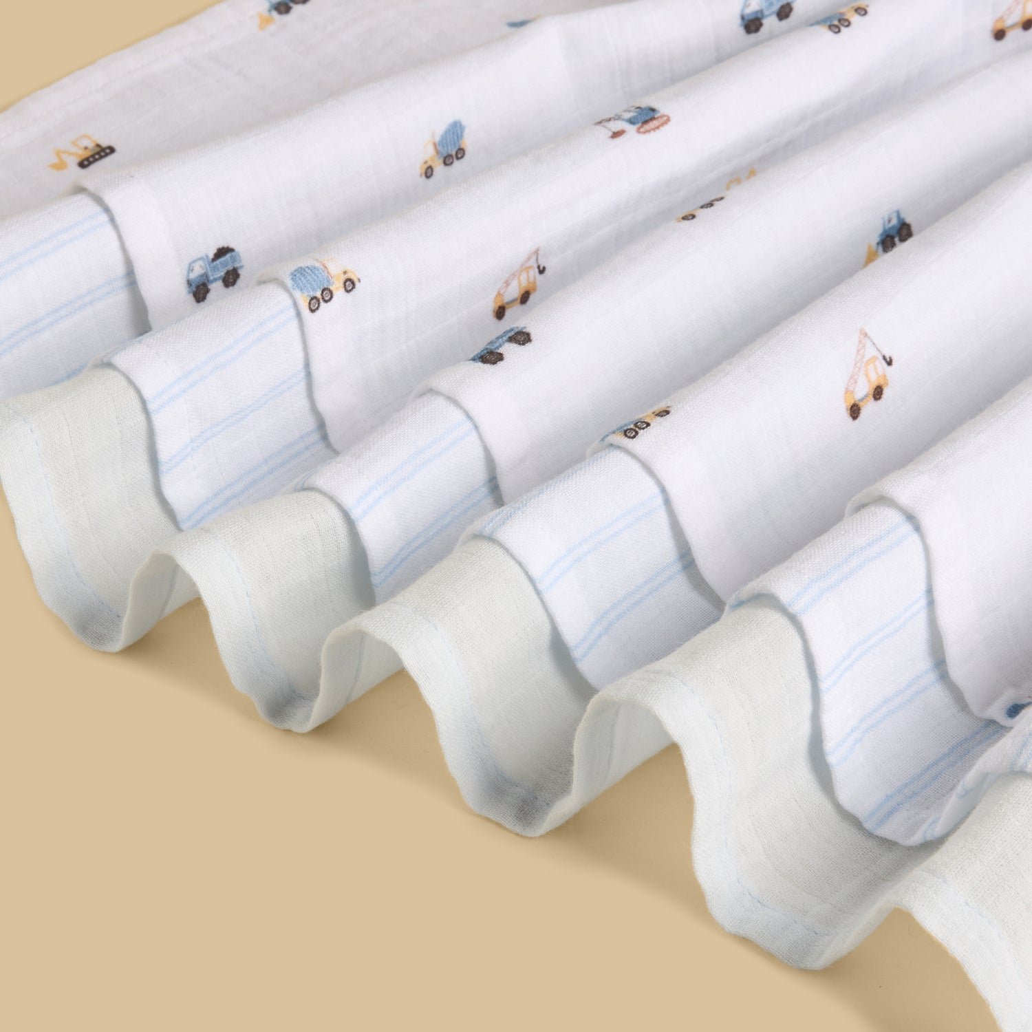 Pack of 3 - Tractor Print Muslin Cloth