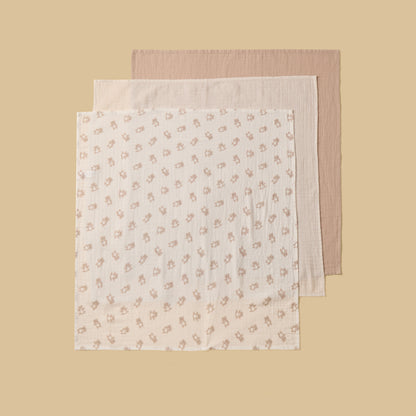 Pack of 3 - Assorted Muslin Wrap
