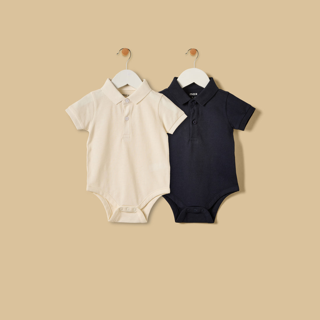 Pack of 2 - Pique Cotton Polo Bodysuit - Blue / 12-18 mths