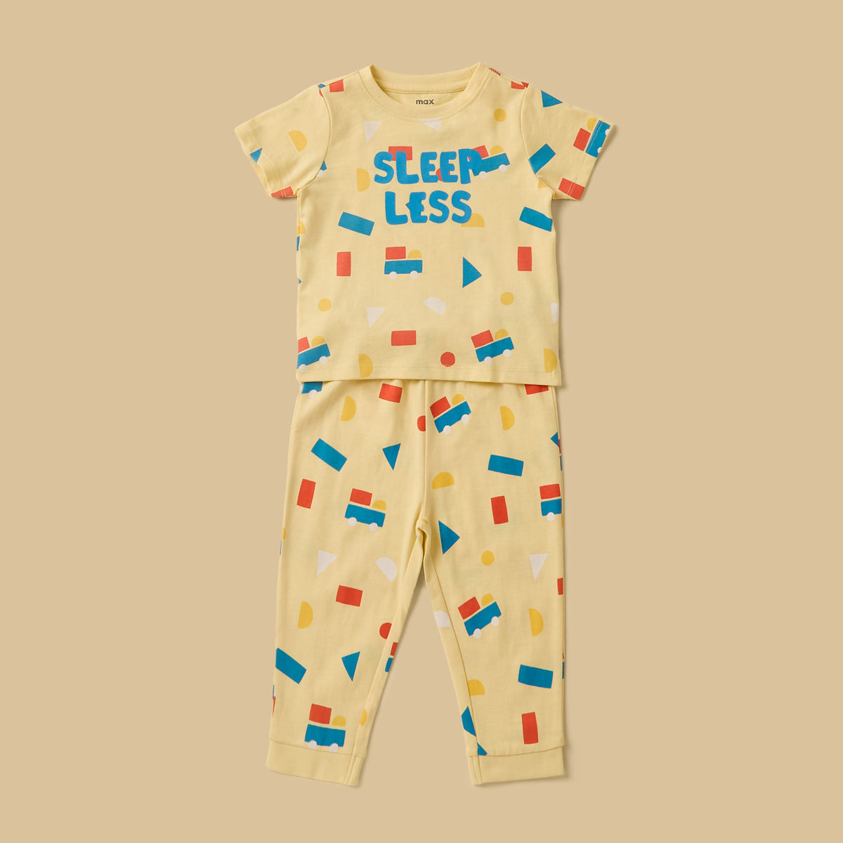 Pack of 2 - Shape Print Cotton Pyjama Set