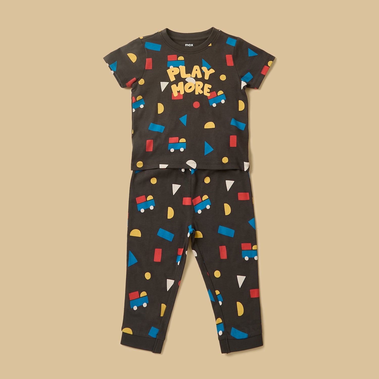 Pack of 2 - Shape Print Cotton Pyjama Set