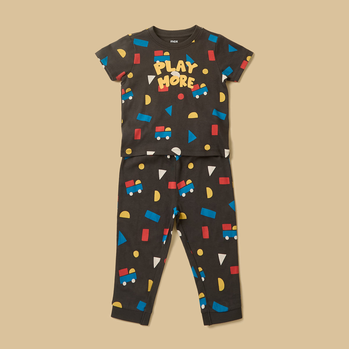 Pack of 2 - Shape Print Cotton Pyjama Set
