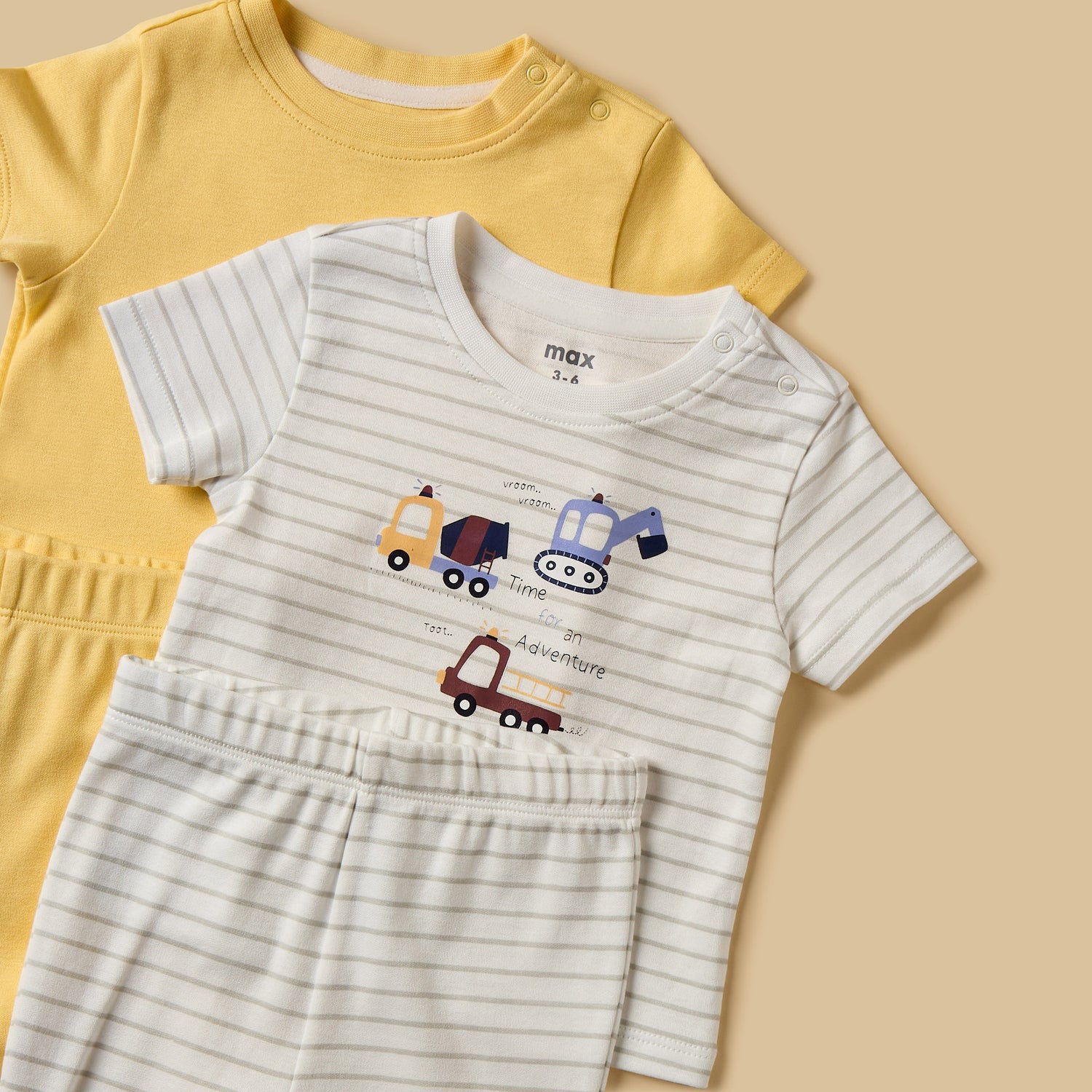 Pack of 2 - Printed Cotton Pyjama Set