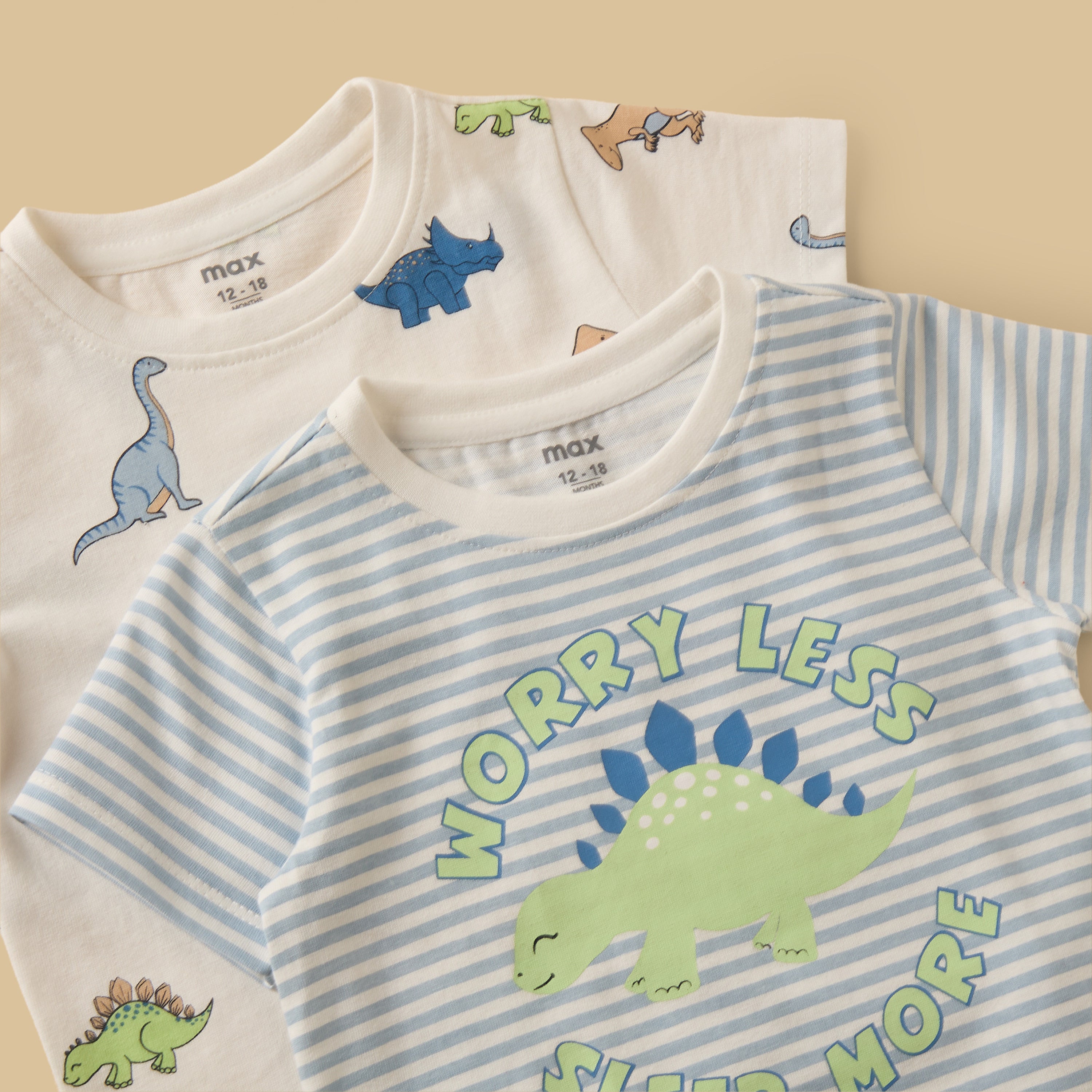 Pack of 2 - Dinosaur Print Cotton Pyjama Set