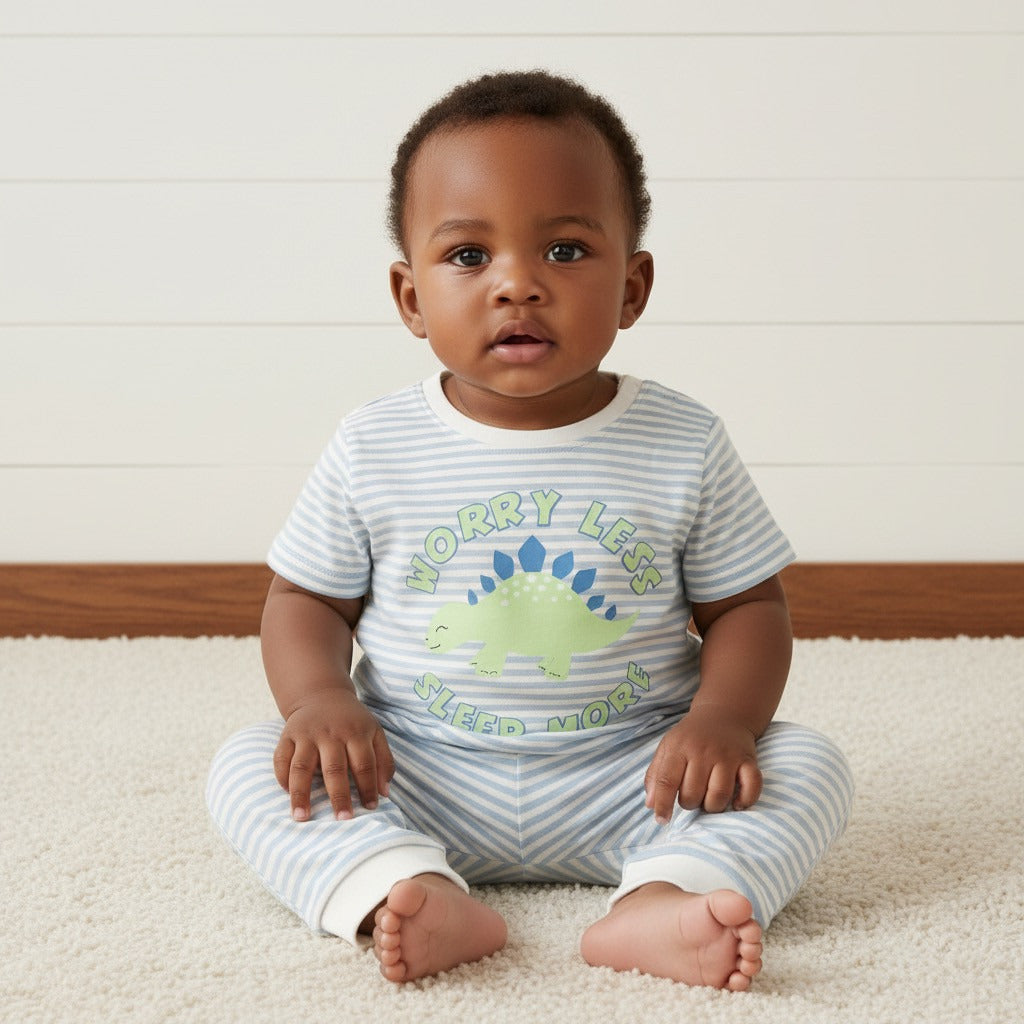 Pack of 2 - Dinosaur Print Cotton Pyjama Set