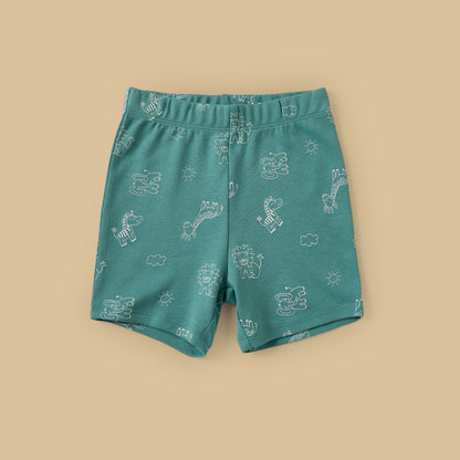 Pack of 2 - Safari Print Cotton Shorts Set