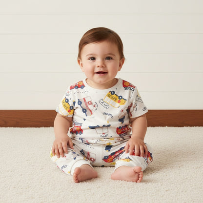 Pack of 2 - Transport Print Cotton Pyjama Set