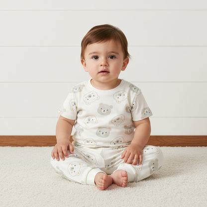Pack of 2 - Bear Print Cotton Pyjama Set