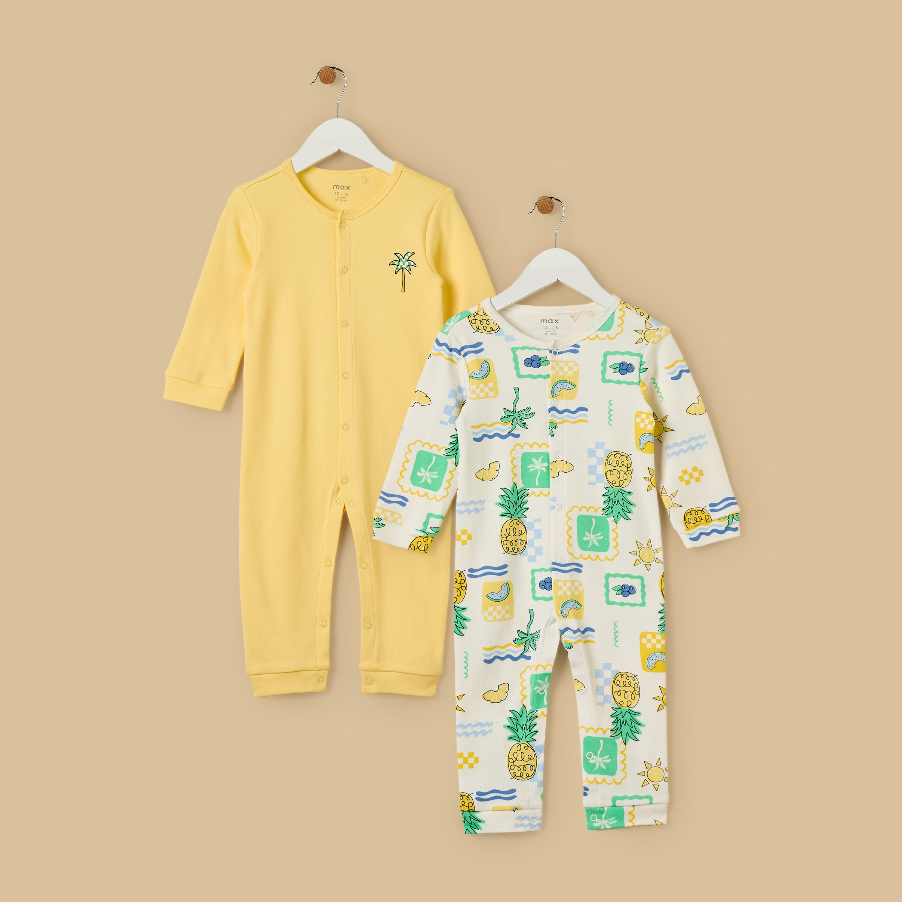 Pack of 2 - Printed Sleepuit - Multicolour / 12-18 mths