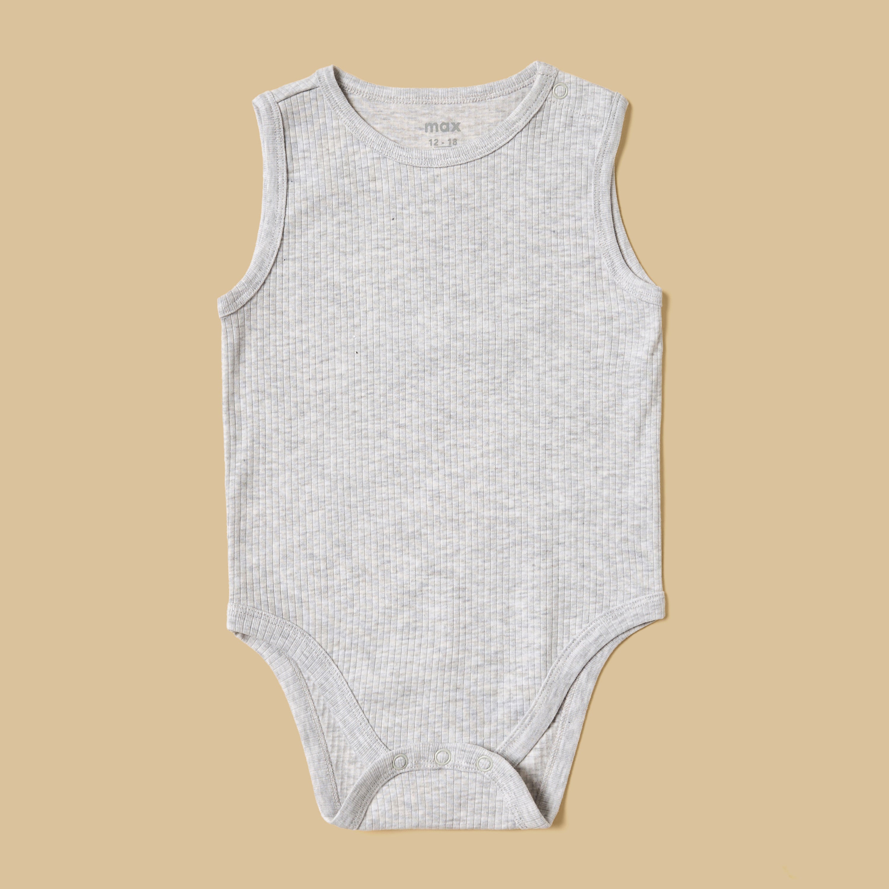 Pack of 3 - Ribbed Sleeveless Cotton Bodysuit