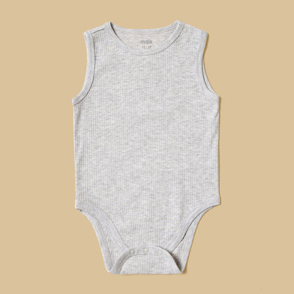 Pack of 3 - Ribbed Sleeveless Cotton Bodysuit