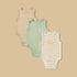 Pack of 3 - Printed Ribbed Sleeveless Cotton Bodysuit - Multicolour / 12-18 mths
