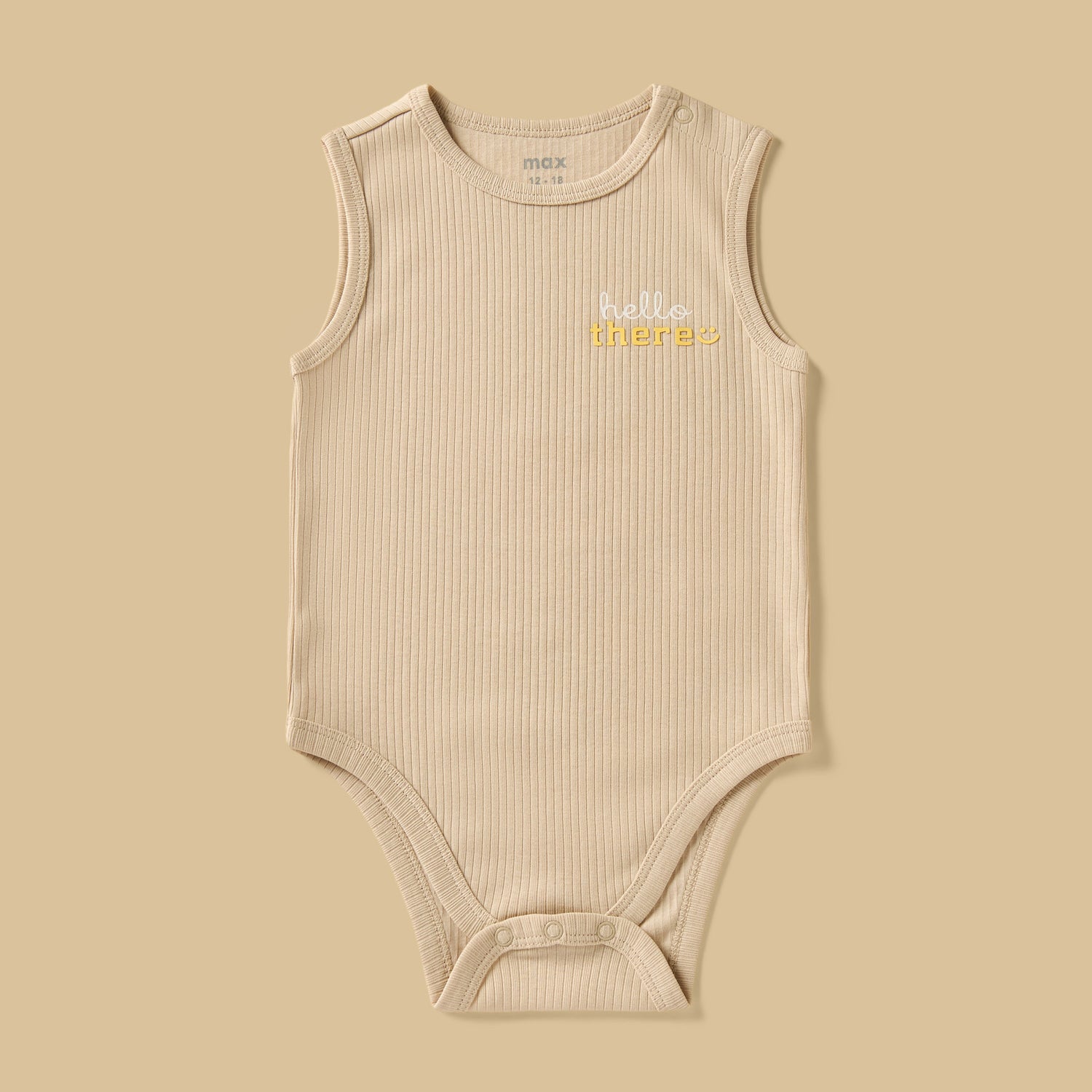 Pack of 3 - Printed Ribbed Sleeveless Cotton Bodysuit