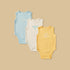 Pack of 3 - Printed Ribbed Sleeveless Cotton Bodysuit - Multicolour / 12-18 mths