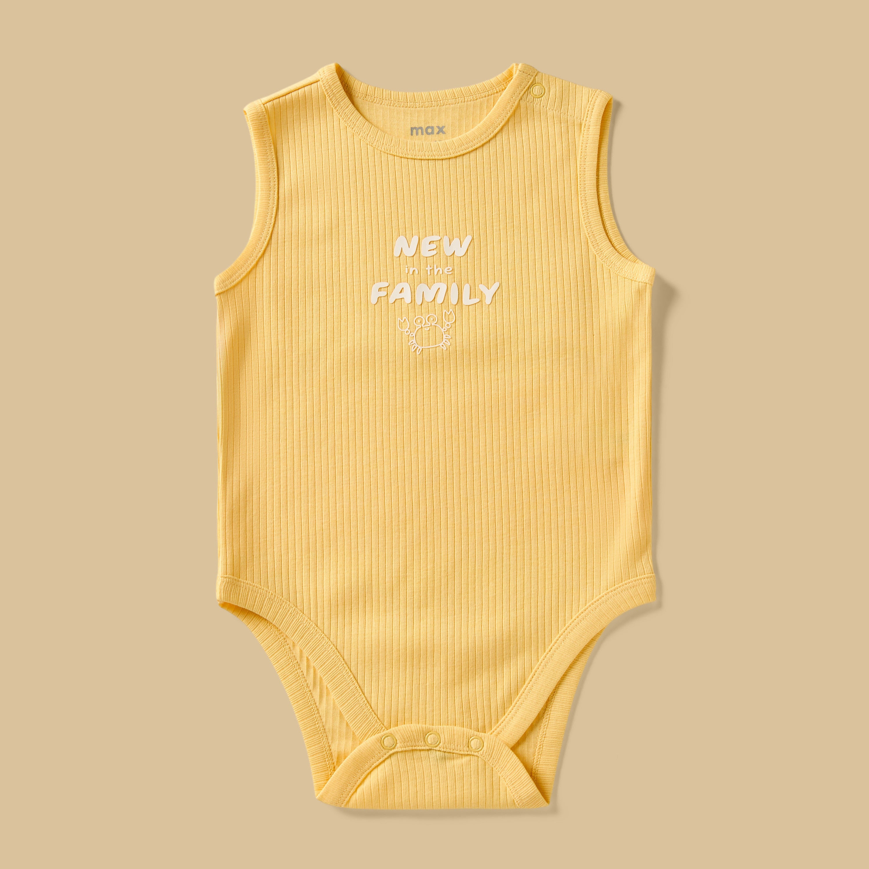 Pack of 3 - Printed Ribbed Sleeveless Cotton Bodysuit