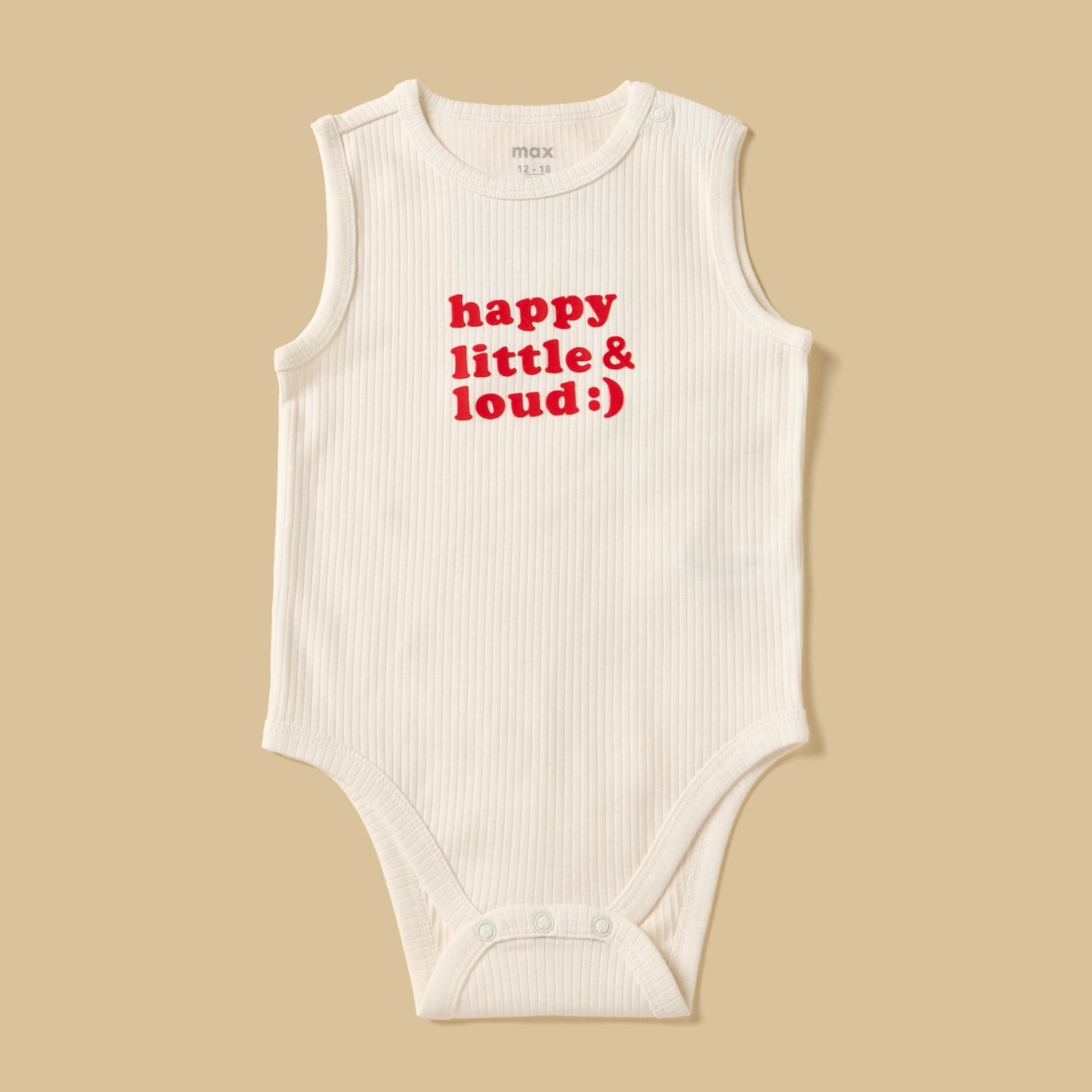 Pack of 3 - Slogan Print Ribbed Sleeveless Cotton Bodysuit
