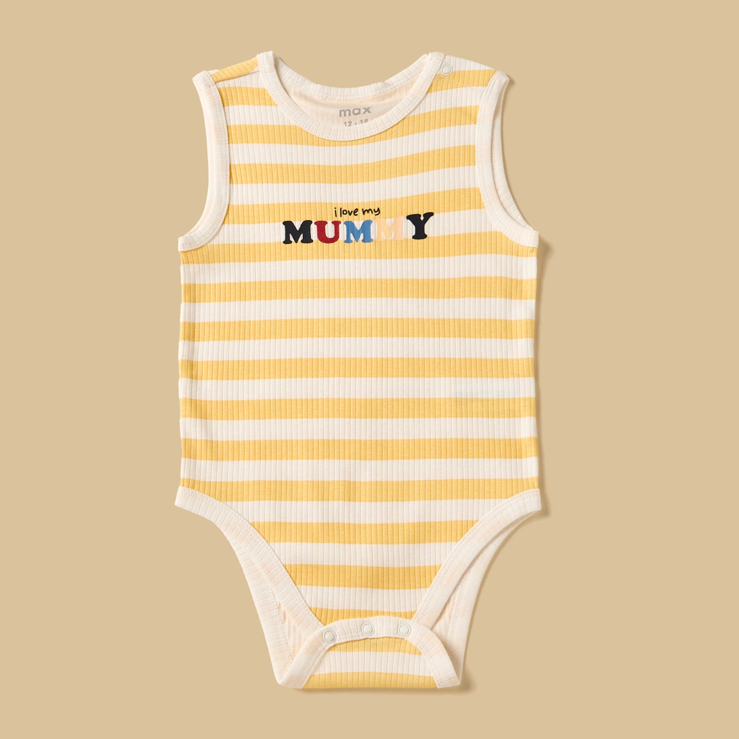 Pack of 3 - Slogan Print Ribbed Sleeveless Cotton Bodysuit