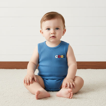 Pack of 3 - Slogan Print Ribbed Sleeveless Cotton Bodysuit