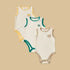 Pack of 3 - Animal Face Print Sleeveless Bodysuit - Cream / 12-18 mths