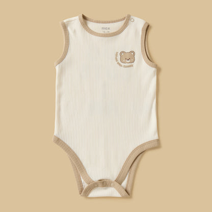 Pack of 3 - Animal Face Print Sleeveless Bodysuit