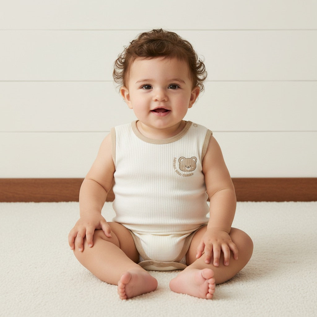 Pack of 3 - Animal Face Print Sleeveless Bodysuit