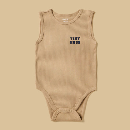 Pack of 3 - Ribbed Cotton Sleeveless Bodysuit
