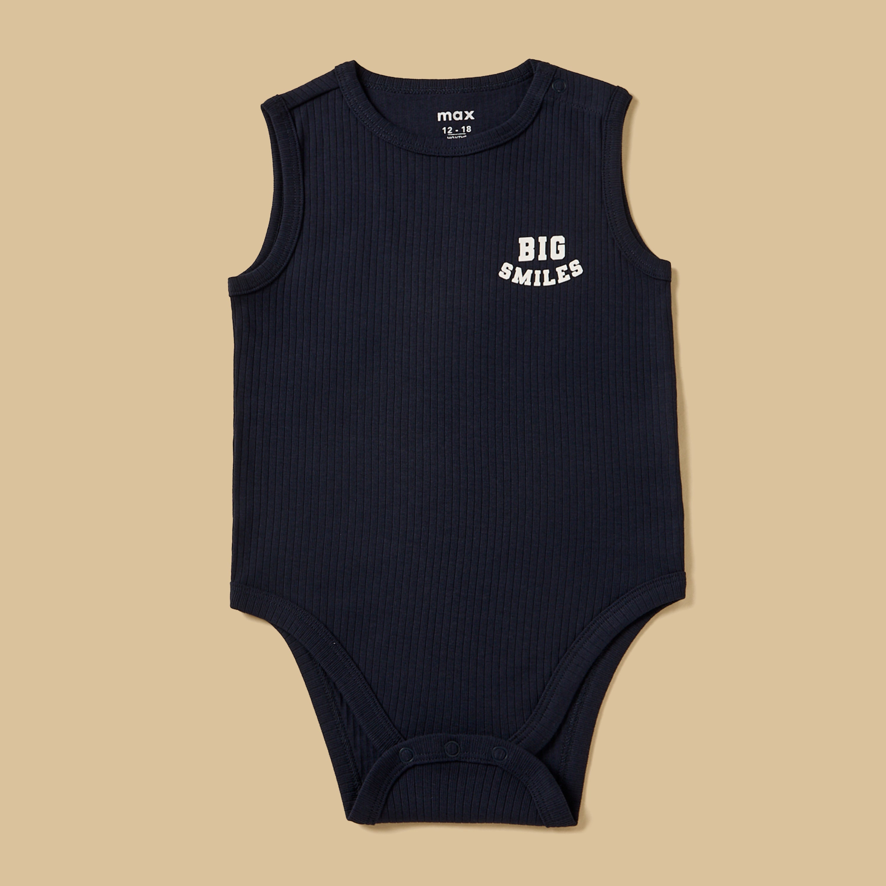 Pack of 3 - Ribbed Cotton Sleeveless Bodysuit