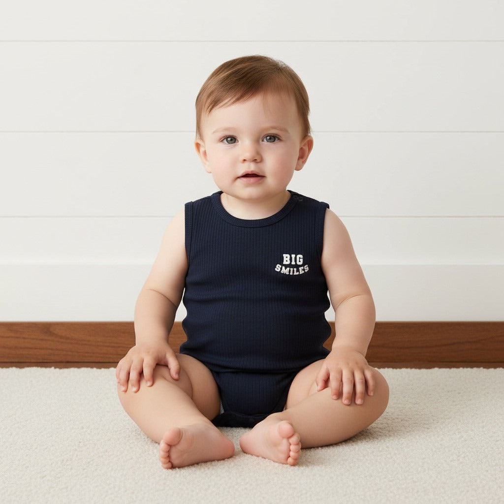 Pack of 3 - Ribbed Cotton Sleeveless Bodysuit