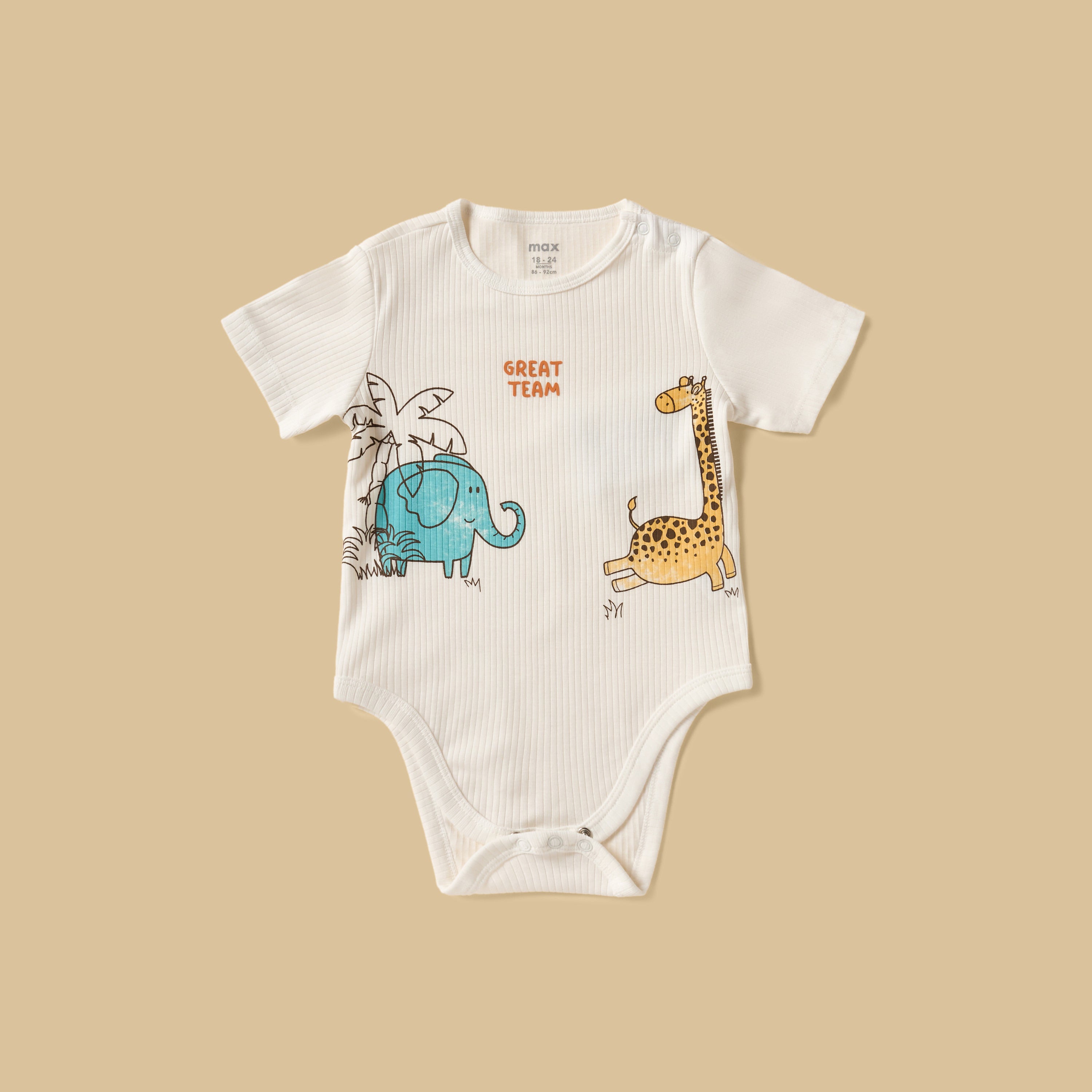 Pack of 3 - Safari Print Cotton Bodysuit
